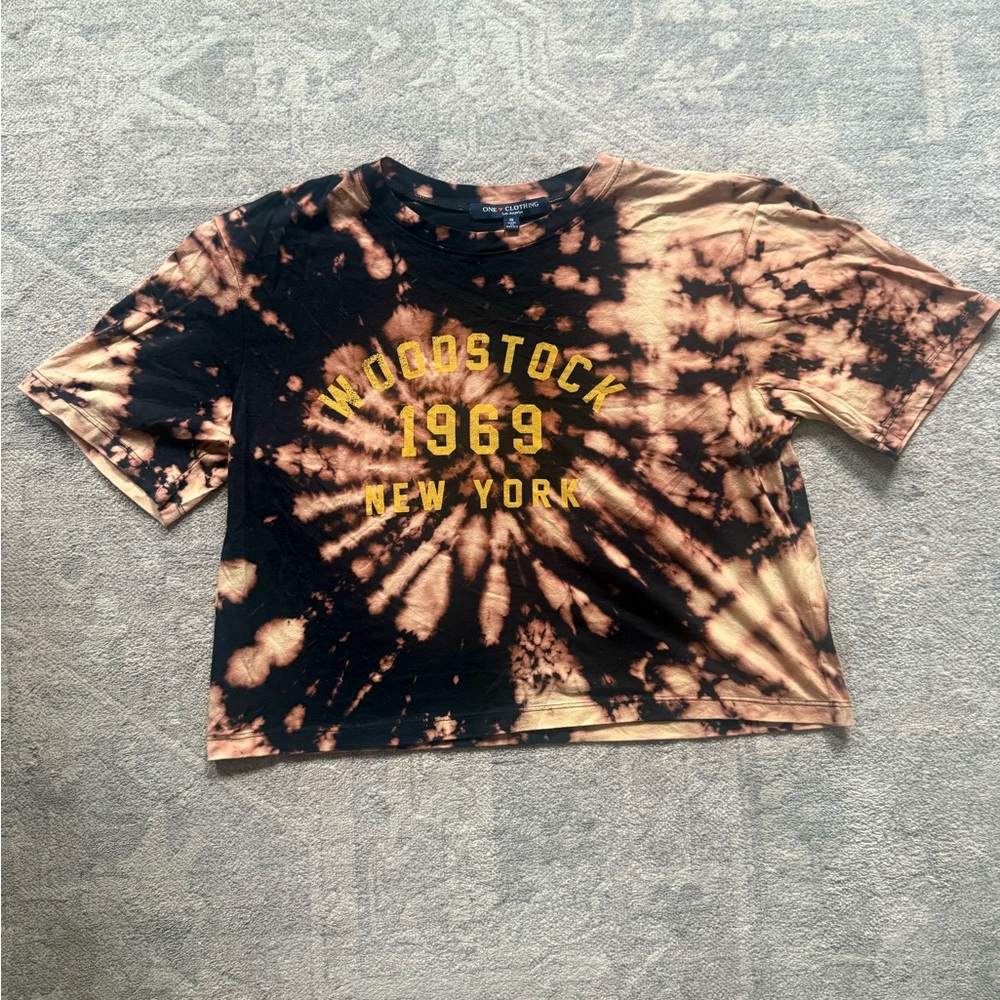 Woodstock 1969 Custom Tie-Dyed Boxy Crop Top T-Shirt